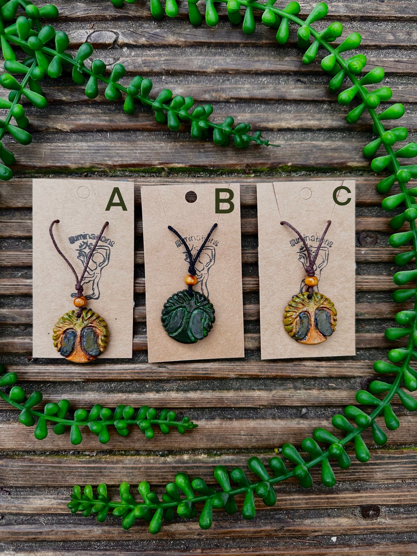Tree pendant necklace.