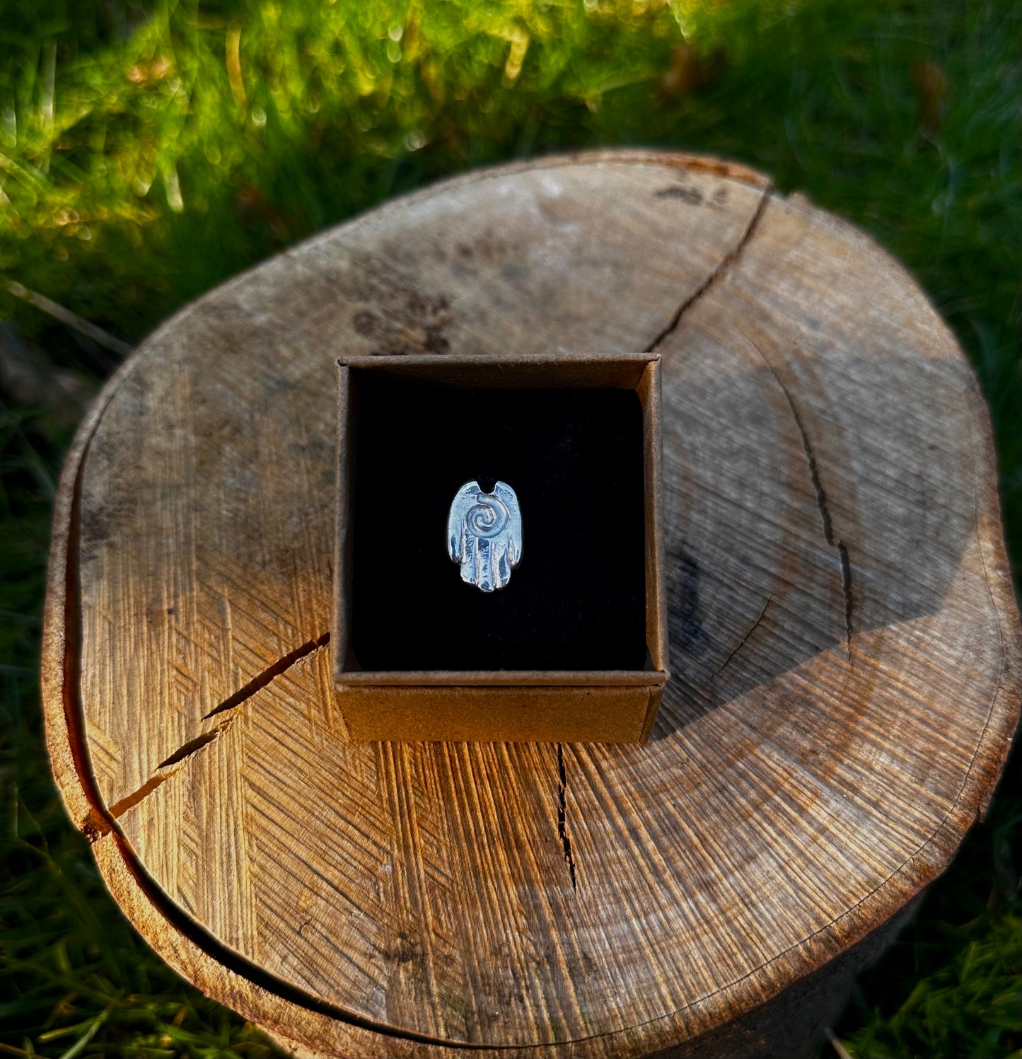 Sterling silver healing hand pendant necklace.