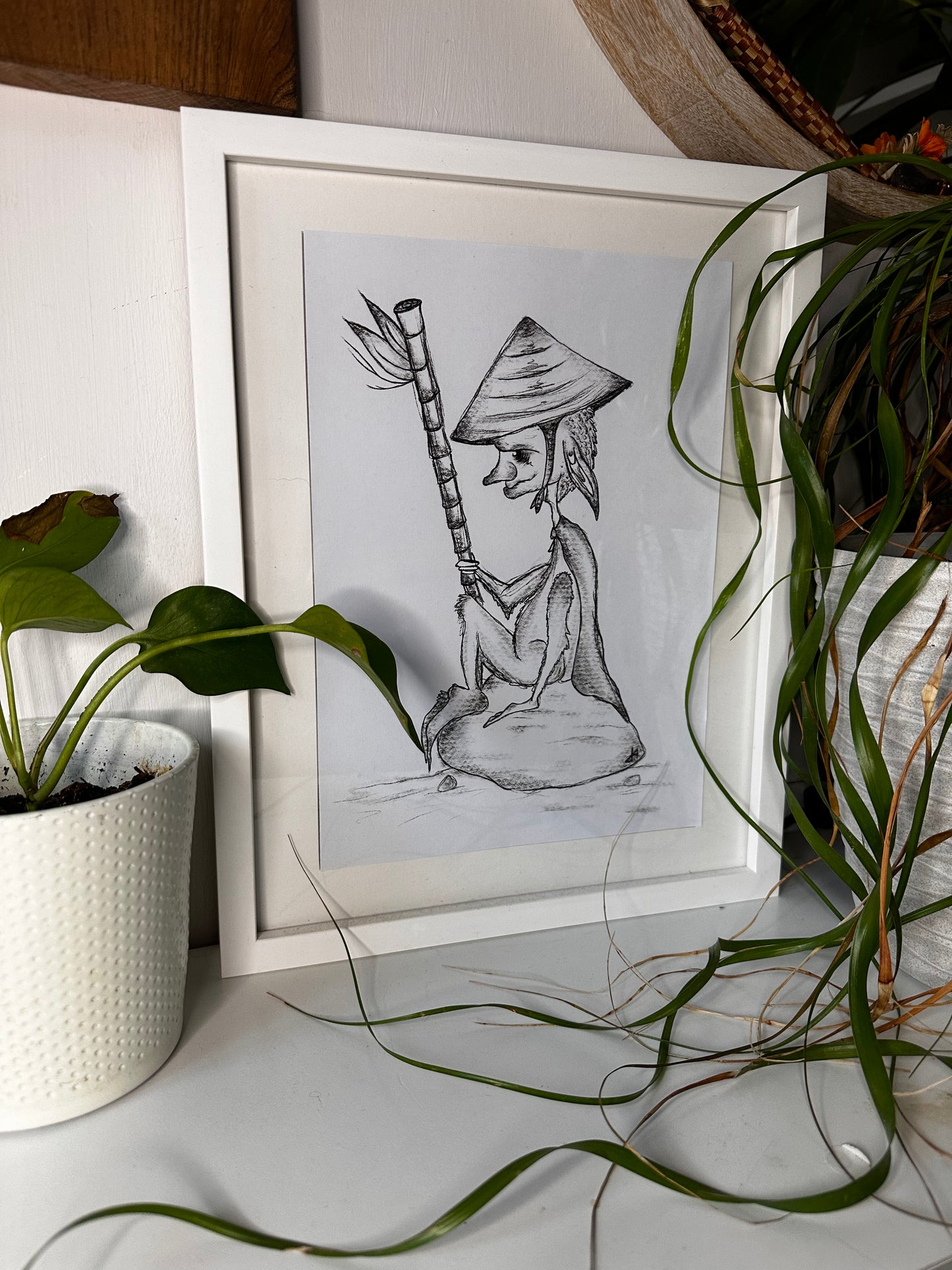 Creature sketch print.