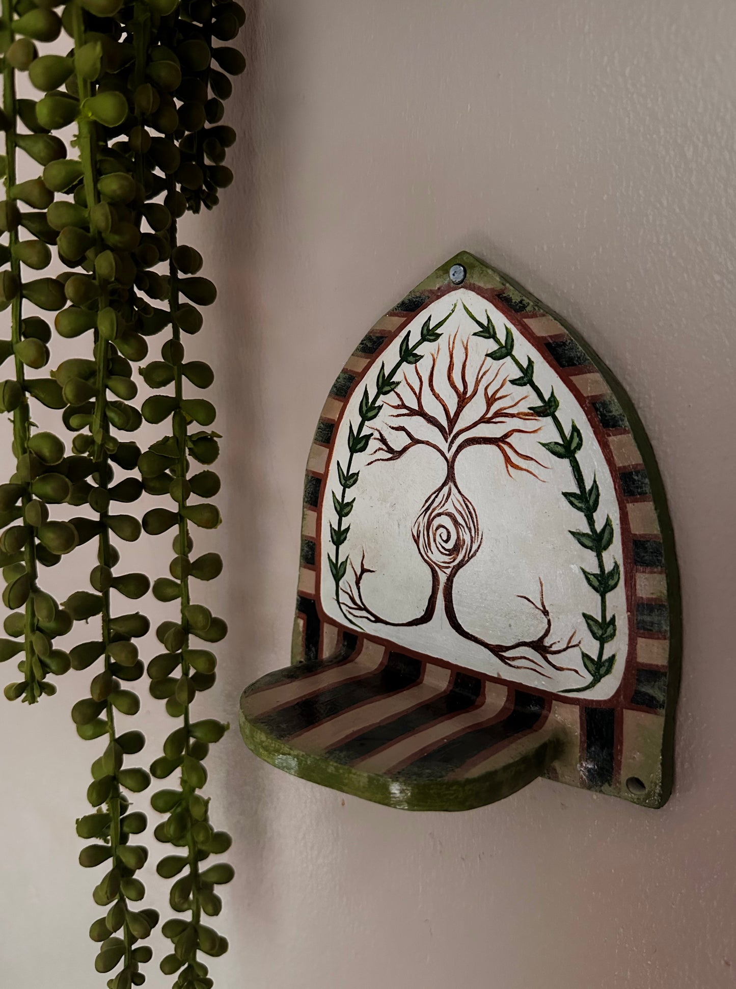 Tree of life t-light wall shelf.