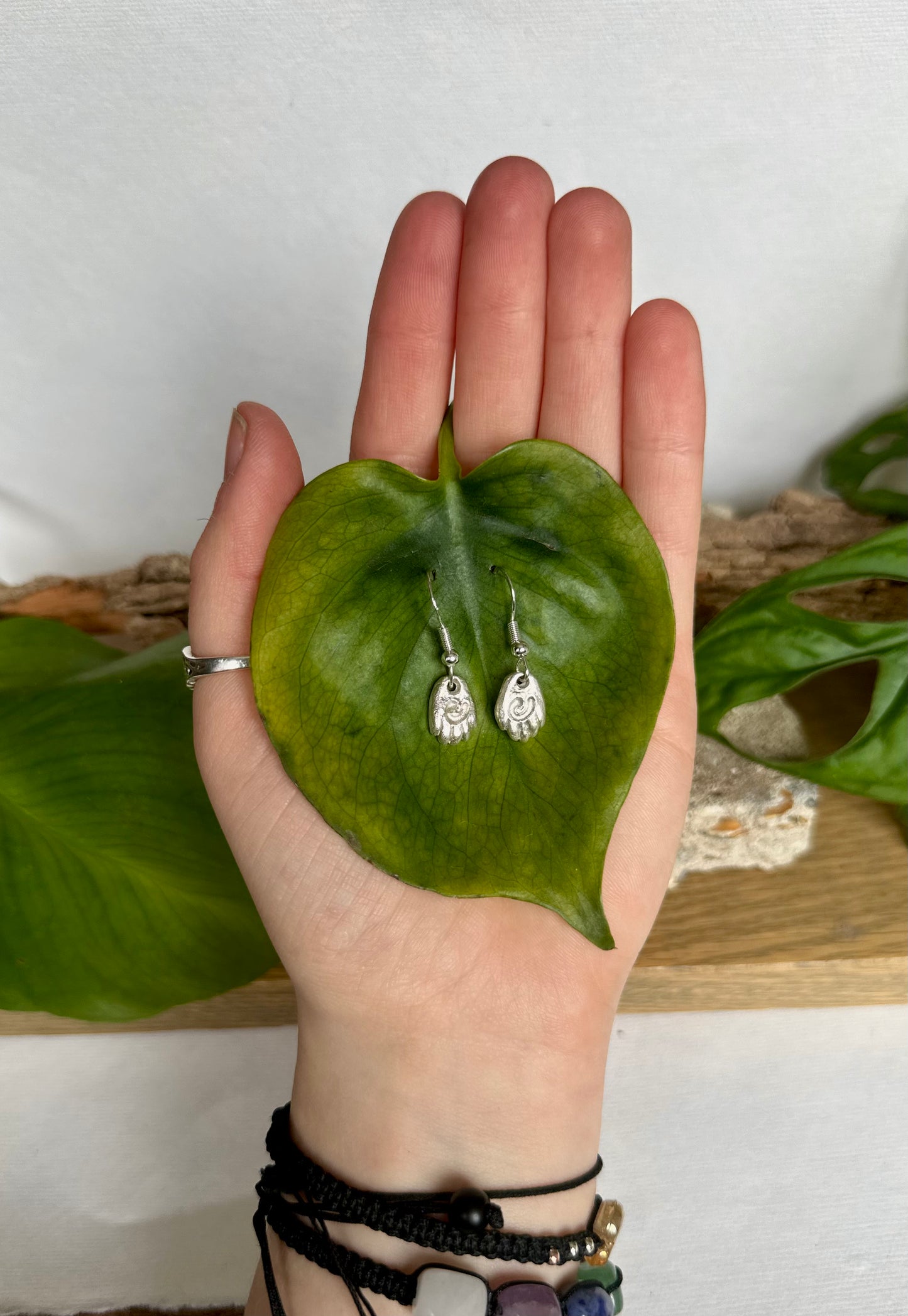 Sterling Silver Healing Hand Earrings.