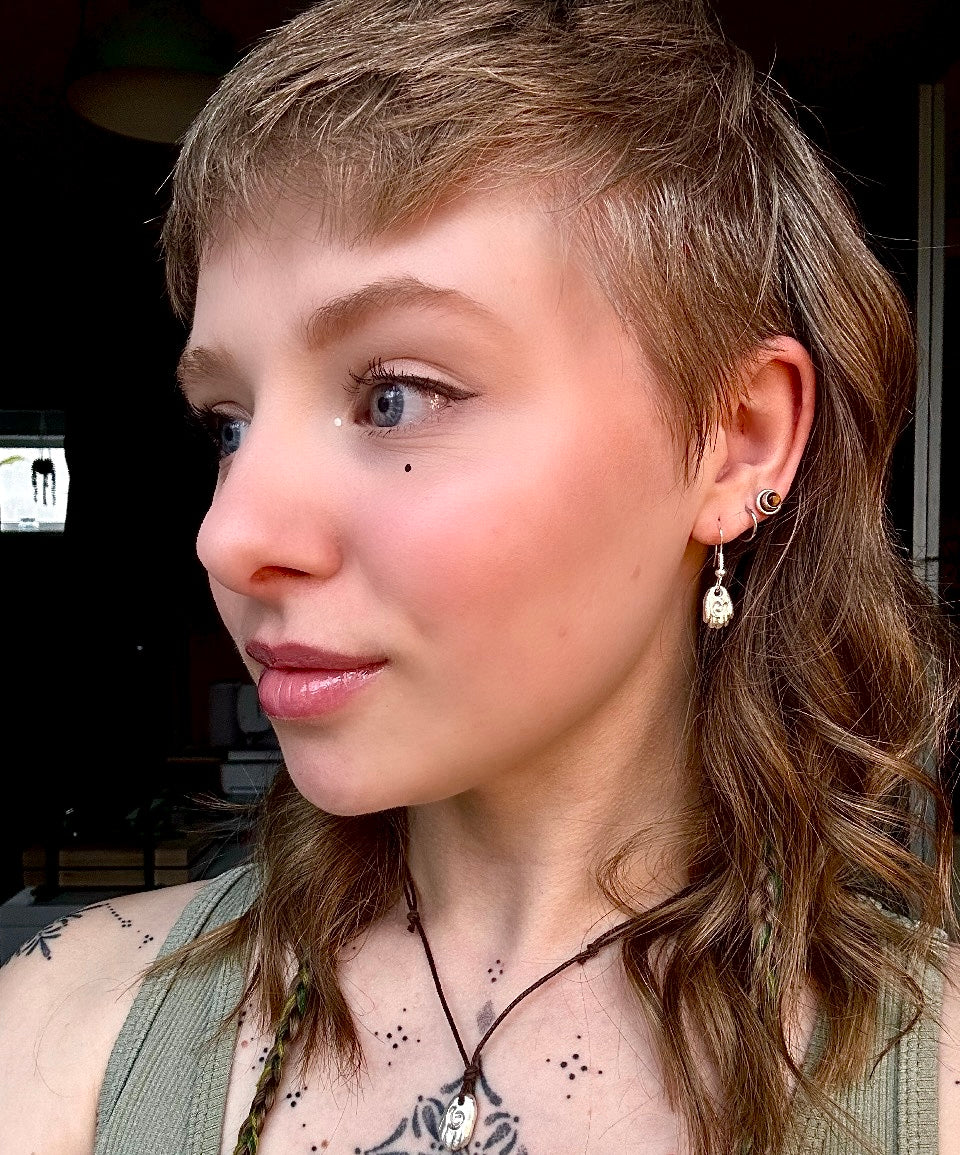 Sterling Silver Healing Hand Earrings.