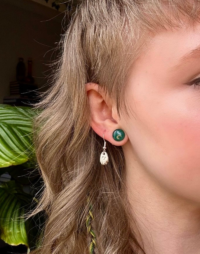 Sterling Silver Healing Hand Earrings.