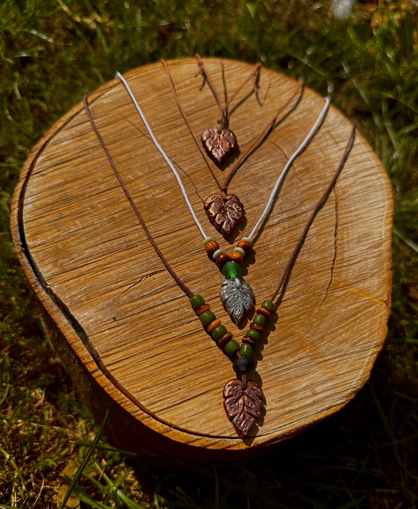 Sterling Silver and Copper Leaf Pendant Necklace.