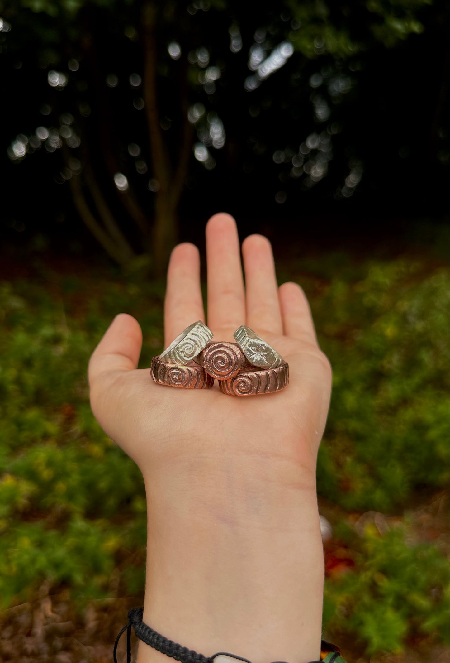 Sterling Silver and copper rings.