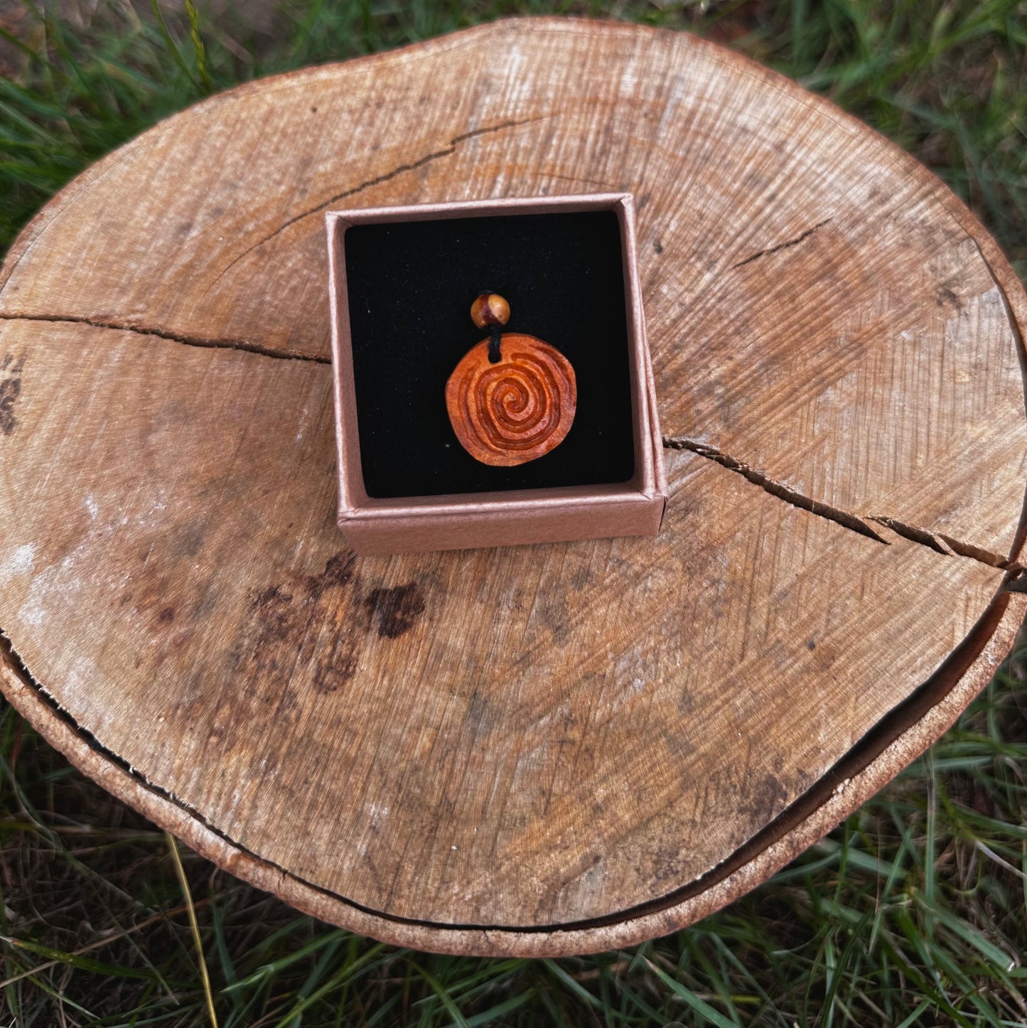 Mini avocado spiral pendants