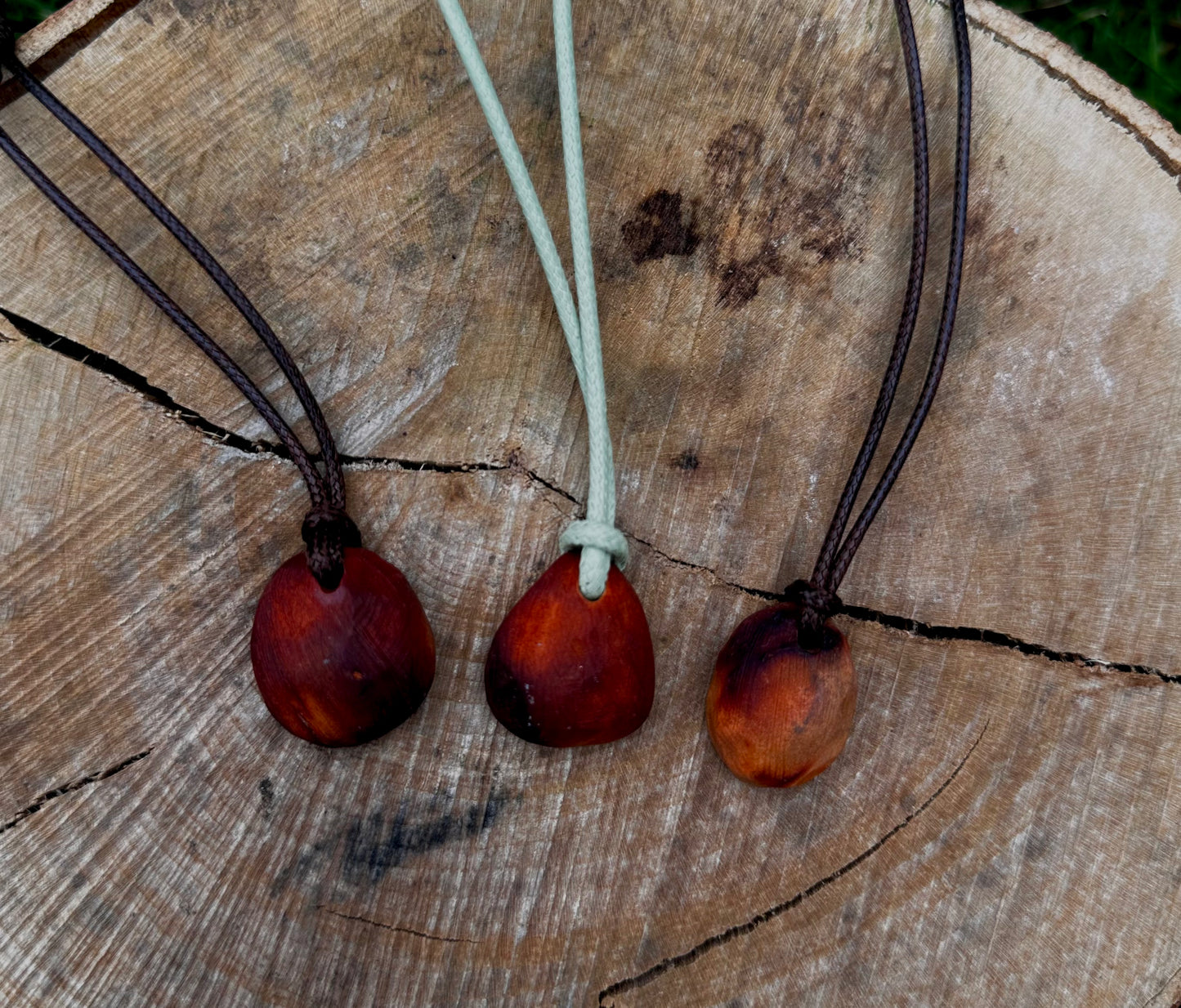 Mini avocado spiral pendants
