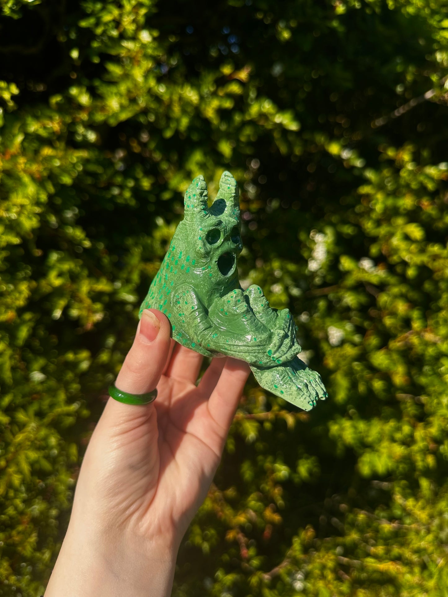 The pondering exhales, incense creature.