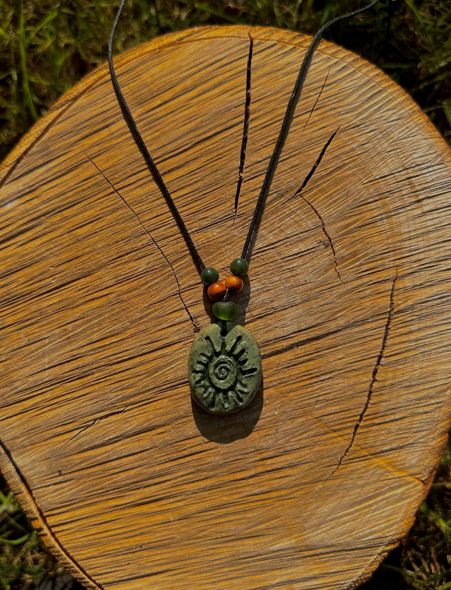 Crystal beaded hand painted pendant necklaces.