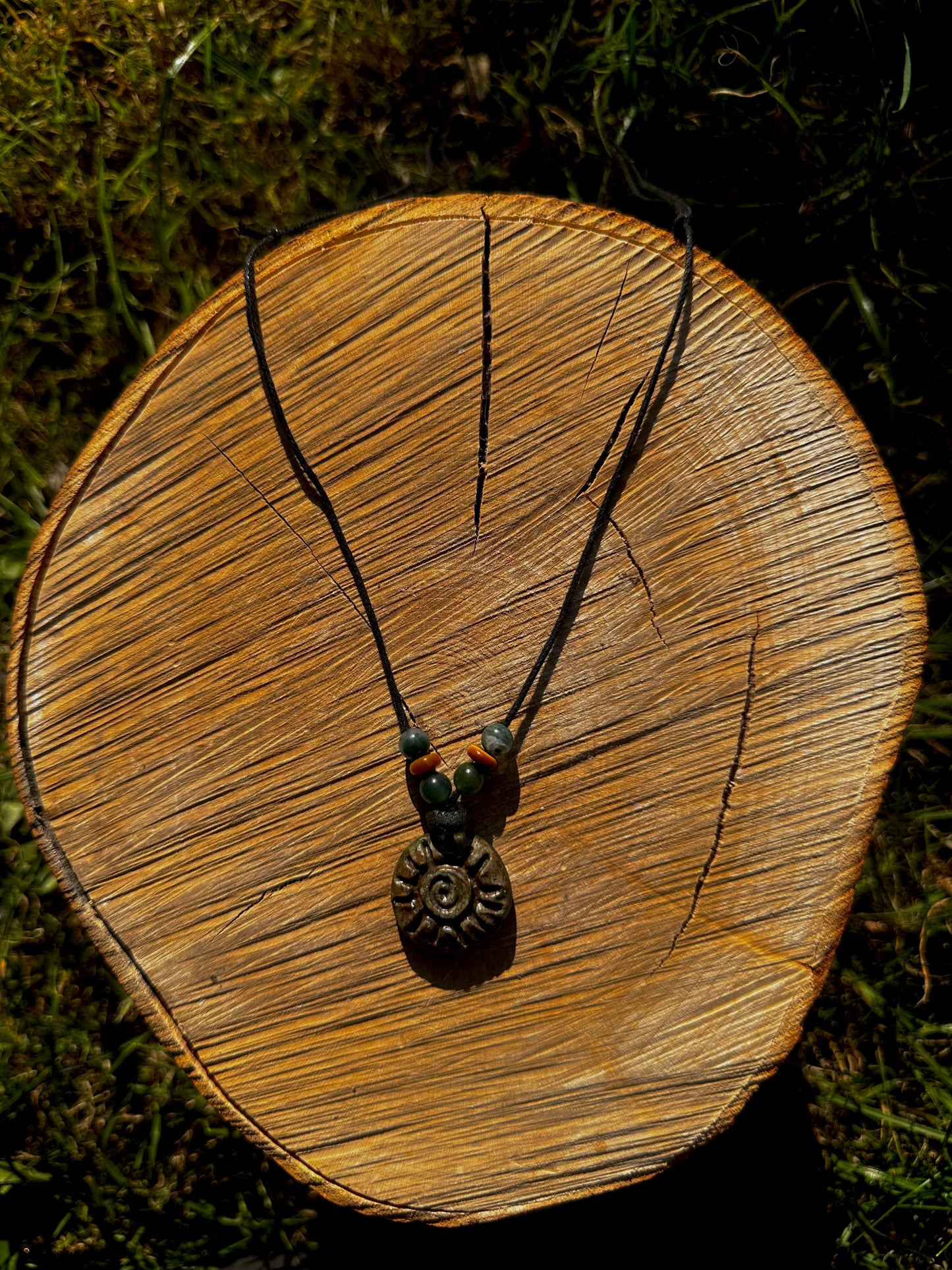 Crystal beaded hand painted pendant necklaces.